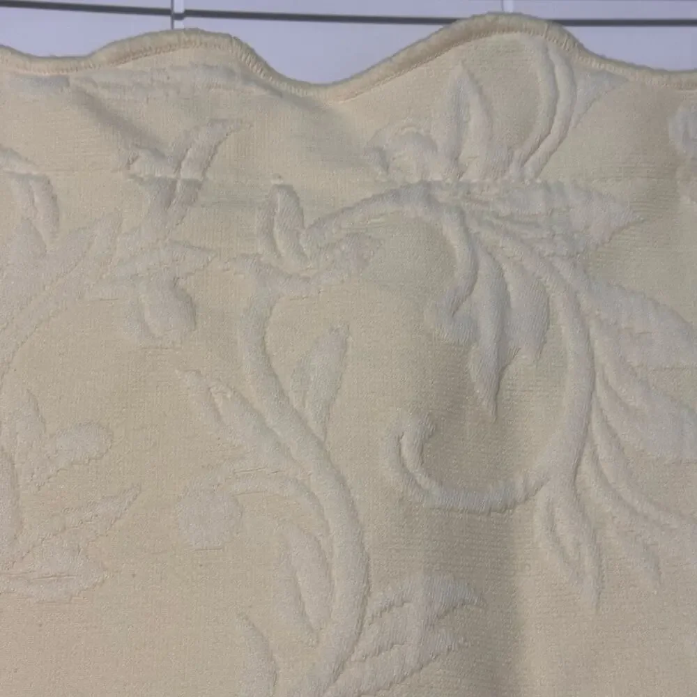 JCP Home King Pillow Sham Cream Embossed Floral Scalloped Edge